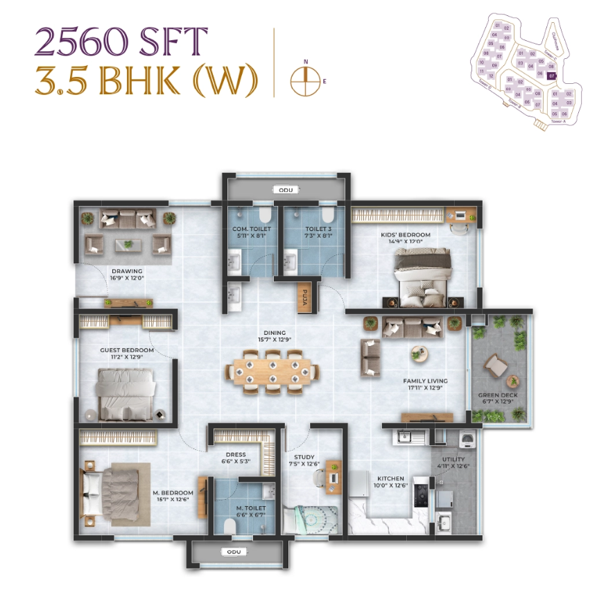 3.5 BHK floor plan