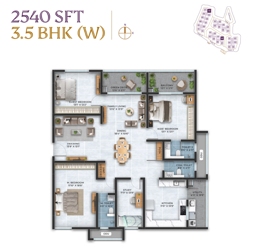 3.5 BHK floor plan
