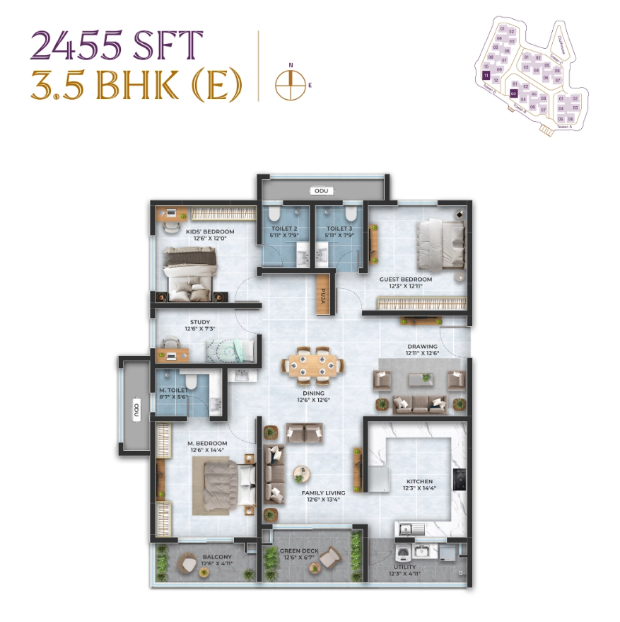 3.5 BHK floor plan