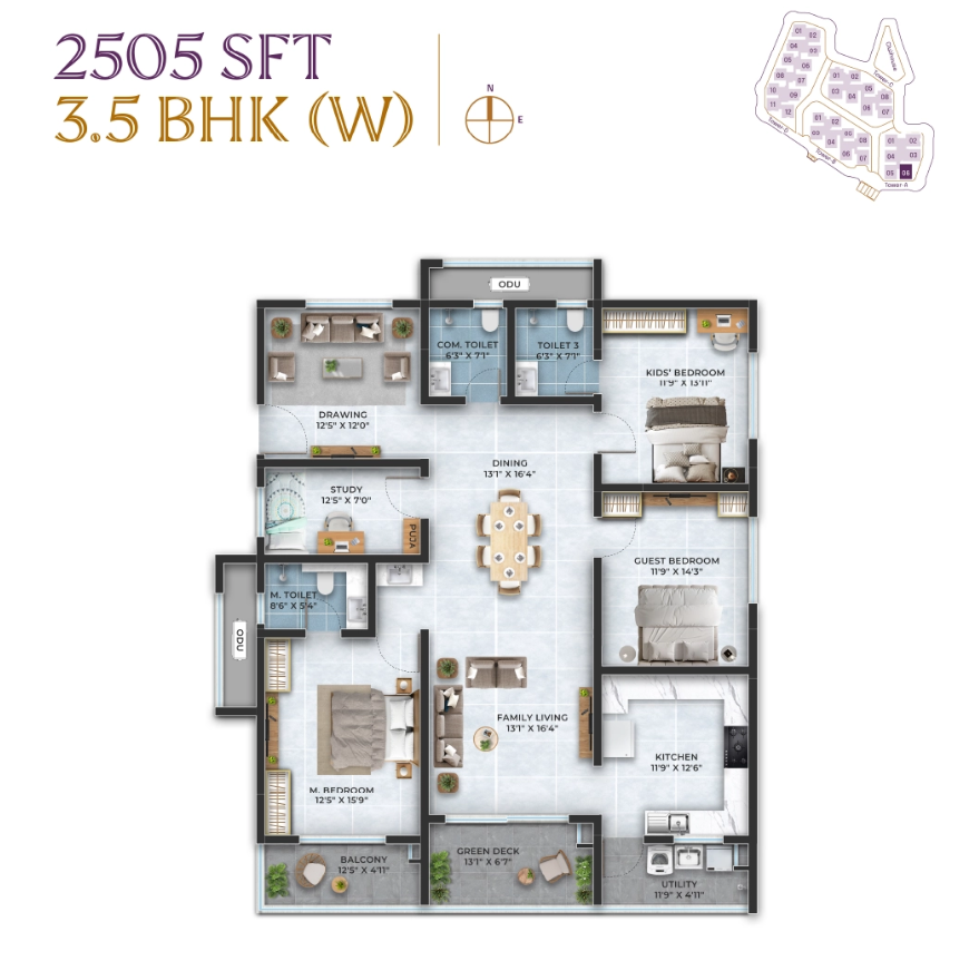 3.5 BHK floor plan