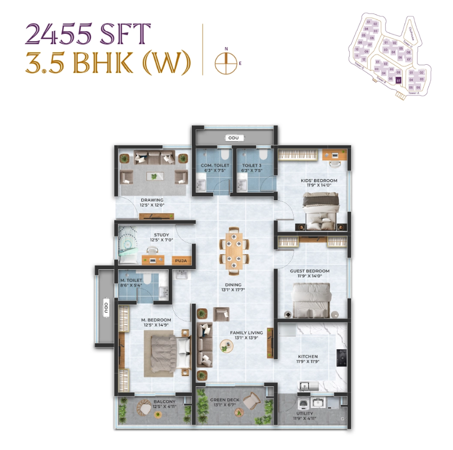 3.5 BHK floor plan